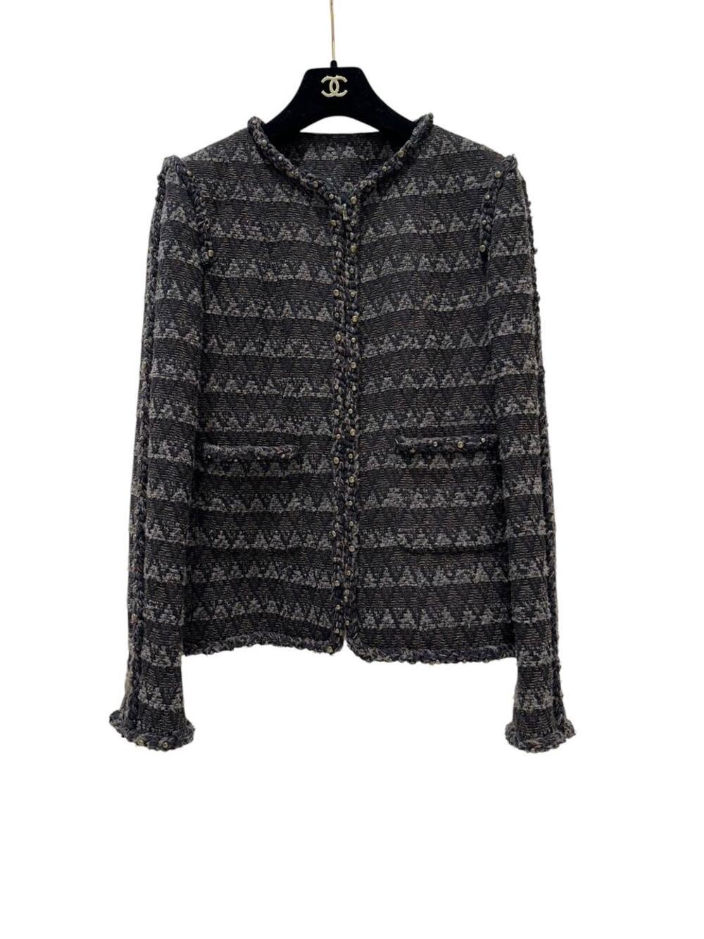 CHANEL Brown Wool Blend Tweed Paris-Dallas Jacket  Sz.38